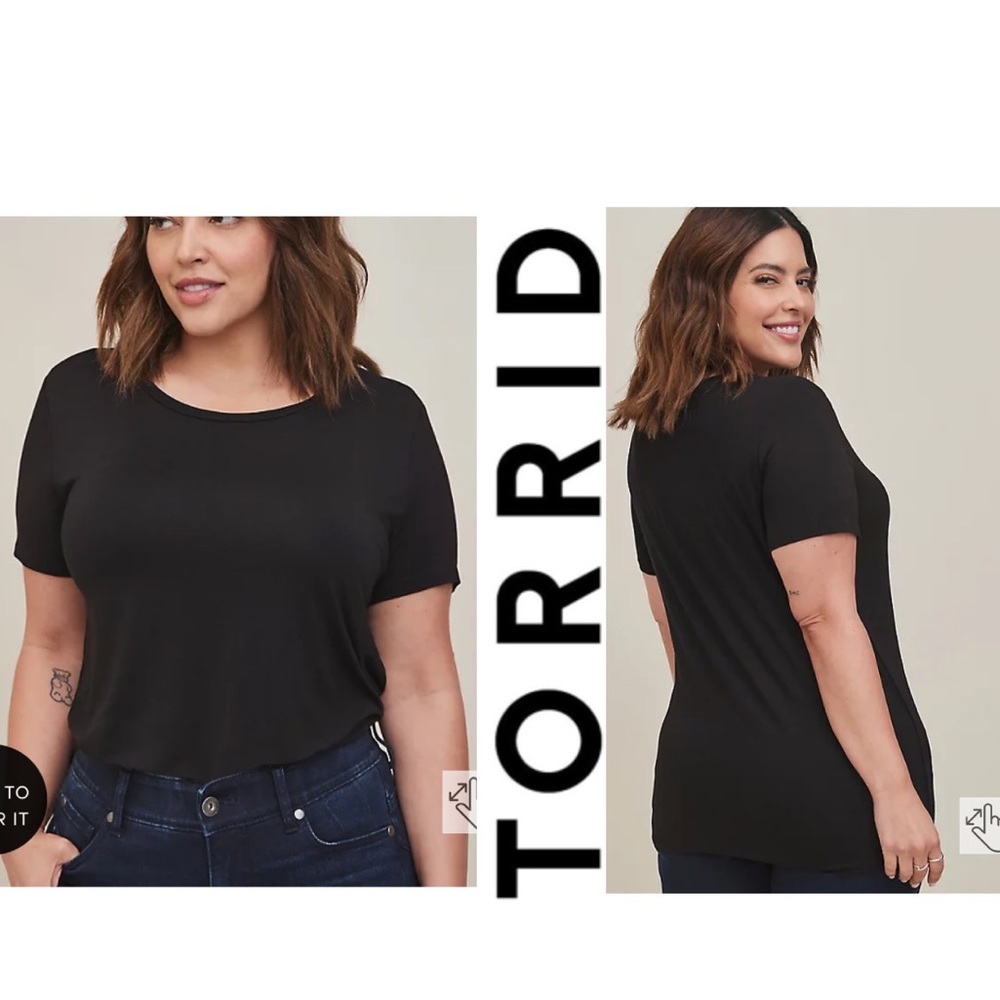 Torrid 3x Black Super Soft crew neck  Torrid 3x Black Super Soft crew neck